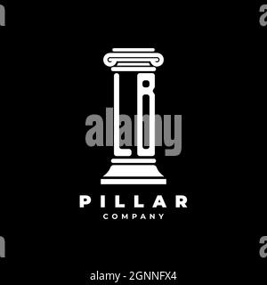 LB Monogram Logo Letter Pillars shape lawyer style vector, law firm company isolated in black background Stock Vector