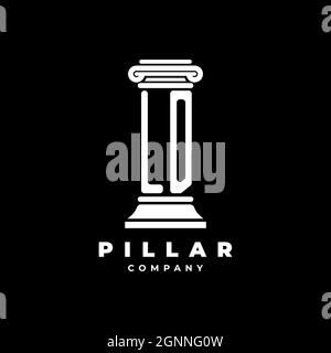 LD Monogram Logo Letter Pillars shape lawyer style vector, law firm company isolated in black background Stock Vector