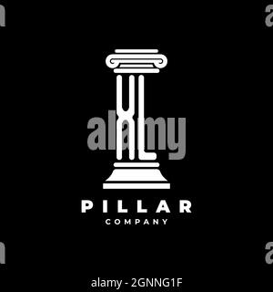 XL Monogram Logo Letter Pillars shape lawyer style vector, law firm company isolated in black background Stock Vector