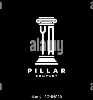 YA Monogram Logo Letter Pillars shape lawyer style vector, law firm company isolated in black background Stock Vector