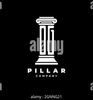 OG Monogram Logo Letter Pillars shape lawyer style vector, law firm company isolated in black background Stock Vector