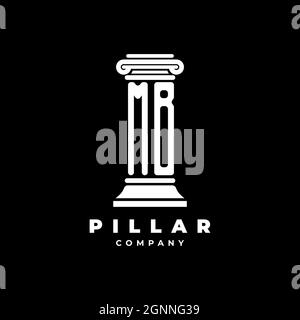 MB Monogram Logo Letter Pillars shape lawyer style vector, law firm company isolated in black background Stock Vector
