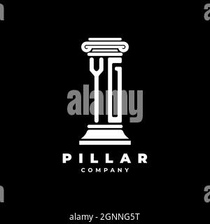 YG Monogram Logo Letter Pillars shape lawyer style vector, law firm company isolated in black background Stock Vector