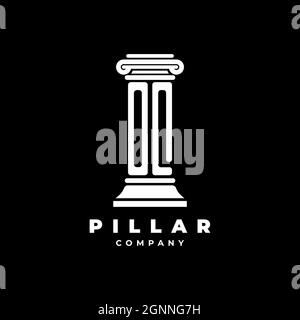 OQ Monogram Logo Letter Pillars shape lawyer style vector, law firm company isolated in black background Stock Vector