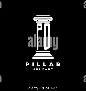 PD Monogram Logo Letter Pillars shape lawyer style vector, law firm company isolated in black background Stock Vector