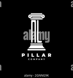 NL Monogram Logo Letter Pillars shape lawyer style vector, law firm company isolated in black background Stock Vector