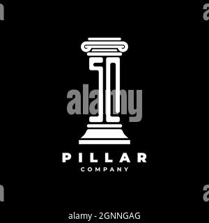 SQ Monogram Logo Letter Pillars shape lawyer style vector, law firm company isolated in black background Stock Vector
