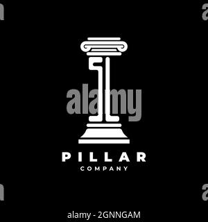 SL Monogram Logo Letter Pillars shape lawyer style vector, law firm company isolated in black background Stock Vector