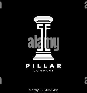 SE Monogram Logo Letter Pillars shape lawyer style vector, law firm company isolated in black background Stock Vector
