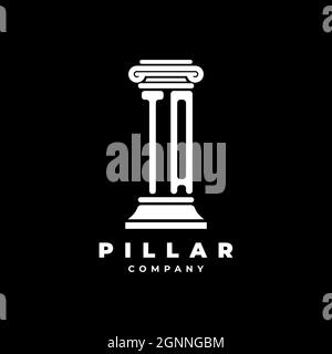 TA Monogram Logo Letter Pillars shape lawyer style vector, law firm company isolated in black background Stock Vector