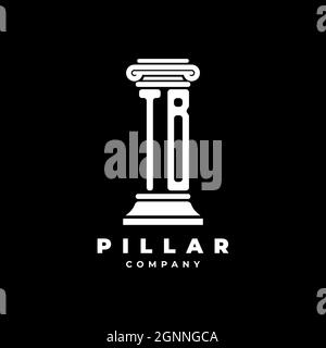 TB Monogram Logo Letter Pillars shape lawyer style vector, law firm company isolated in black background Stock Vector
