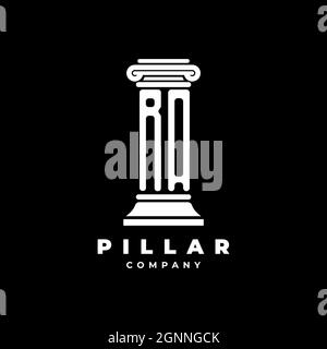 RA Monogram Logo Letter Pillars shape lawyer style vector, law firm company isolated in black background Stock Vector