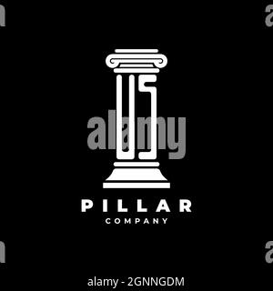 US Monogram Logo Letter Pillars shape lawyer style vector, law firm company isolated in black background Stock Vector