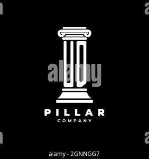 UD Monogram Logo Letter Pillars shape lawyer style vector, law firm company isolated in black background Stock Vector