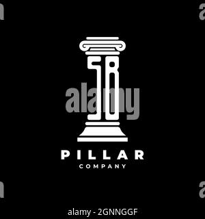 SB Monogram Logo Letter Pillars shape lawyer style vector, law firm company isolated in black background Stock Vector