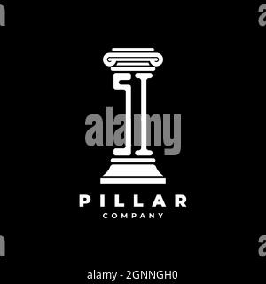 SI Monogram Logo Letter Pillars shape lawyer style vector, law firm company isolated in black background Stock Vector
