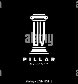 UV Monogram Logo Letter Pillars shape lawyer style vector, law firm company isolated in black background Stock Vector