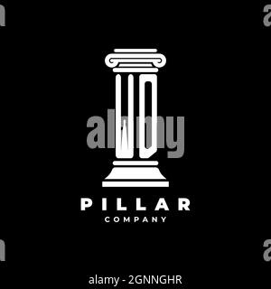 WD Monogram Logo Letter Pillars shape lawyer style vector, law firm company isolated in black background Stock Vector