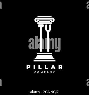 TY Monogram Logo Letter Pillars shape lawyer style vector, law firm company isolated in black background Stock Vector