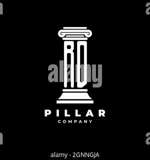 RD Monogram Logo Letter Pillars shape lawyer style vector, law firm company isolated in black background Stock Vector