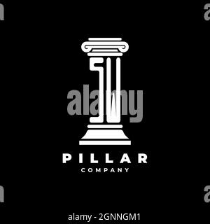 SW Monogram Logo Letter Pillars shape lawyer style vector, law firm company isolated in black background Stock Vector