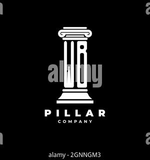 WB Monogram Logo Letter Pillars shape lawyer style vector, law firm company isolated in black background Stock Vector