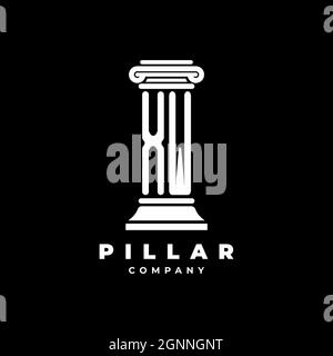 XW Monogram Logo Letter Pillars shape lawyer style vector, law firm company isolated in black background Stock Vector