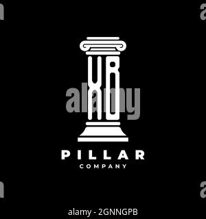 XB Monogram Logo Letter Pillars shape lawyer style vector, law firm company isolated in black background Stock Vector