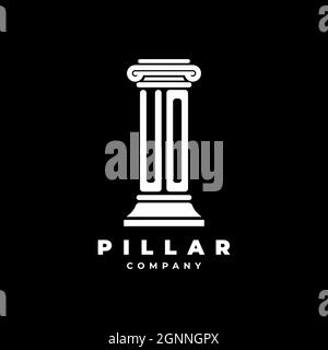 UO Monogram Logo Letter Pillars shape lawyer style vector, law firm company isolated in black background Stock Vector