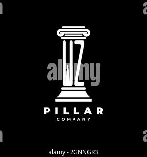 WZ Monogram Logo Letter Pillars shape lawyer style vector, law firm company isolated in black background Stock Vector