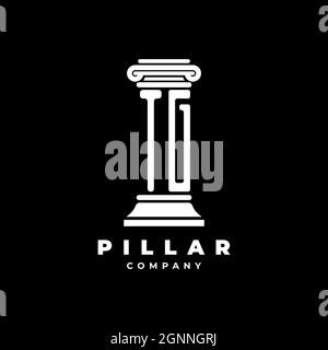 TG Monogram Logo Letter Pillars shape lawyer style vector, law firm company isolated in black background Stock Vector