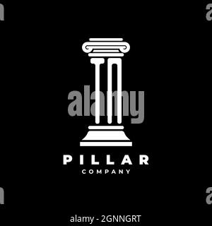 TN Monogram Logo Letter Pillars shape lawyer style vector, law firm company isolated in black background Stock Vector