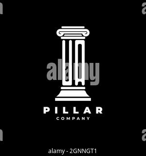 UA Monogram Logo Letter Pillars shape lawyer style vector, law firm company isolated in black background Stock Vector