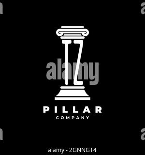 TZ Monogram Logo Letter Pillars shape lawyer style vector, law firm company isolated in black background Stock Vector