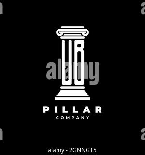 UB Monogram Logo Letter Pillars shape lawyer style vector, law firm company isolated in black background Stock Vector