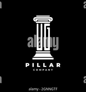 UG Monogram Logo Letter Pillars shape lawyer style vector, law firm company isolated in black background Stock Vector