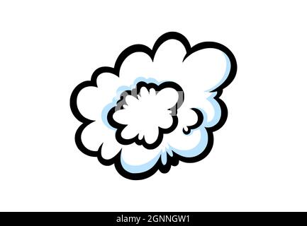 Steam ring in comic style. Round cloud of vapour or smoke. Vector illustration isolated in white background Stock Vector