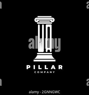WA Monogram Logo Letter Pillars shape lawyer style vector, law firm company isolated in black background Stock Vector