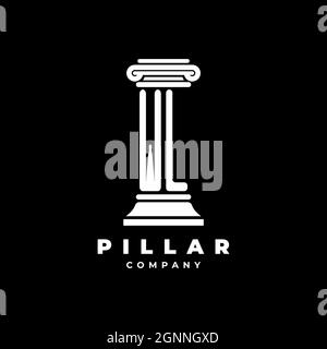 WL Monogram Logo Letter Pillars shape lawyer style vector, law firm company isolated in black background Stock Vector