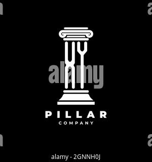 XY Monogram Logo Letter Pillars shape lawyer style vector, law firm company isolated in black background Stock Vector