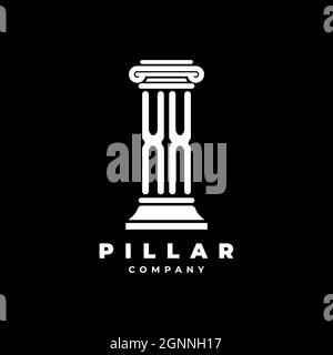 XX Monogram Logo Letter Pillars shape lawyer style vector, law firm company isolated in black background Stock Vector