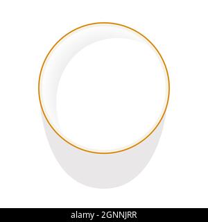 Glass of milk in cartoon style top view. Vector illustration Stock Vector