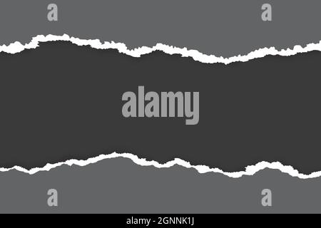 Halloween black ripped paper background with black color place for your text. Stock Vector