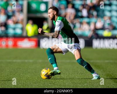 Easter Road, Leith, Edinburg, UK. 26th Sep, 2021. Scottish Premier League football, Hibernian versus St Johnstone; Martin Boyle of Hibernian Credit: Action Plus Sports/Alamy Live News Stock Photo