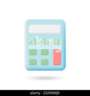 Calculator icon. 3d illustration on white Stock Vector