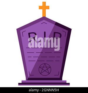 Flat icon illustration of halloween spooky items. Stock Vector