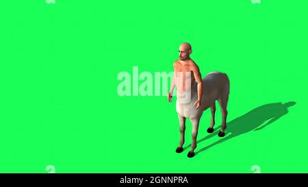 3D illustration of a centaur half man, half horse creature from Greek