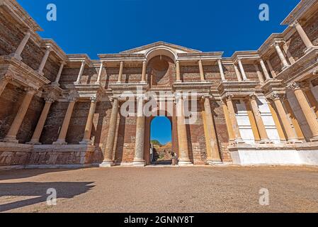 The ruins of the ancient city of Sardes, the capital of the Lydian State, are located in the town of Sart in Salihli district today. Stock Photo