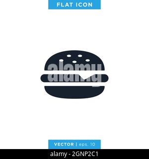 Burger icon vector stock illustration design template. Vector eps 10. Stock Vector