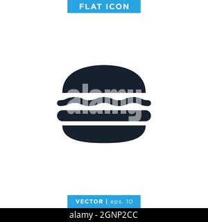 Burger icon vector stock illustration design template. Vector eps 10. Stock Vector